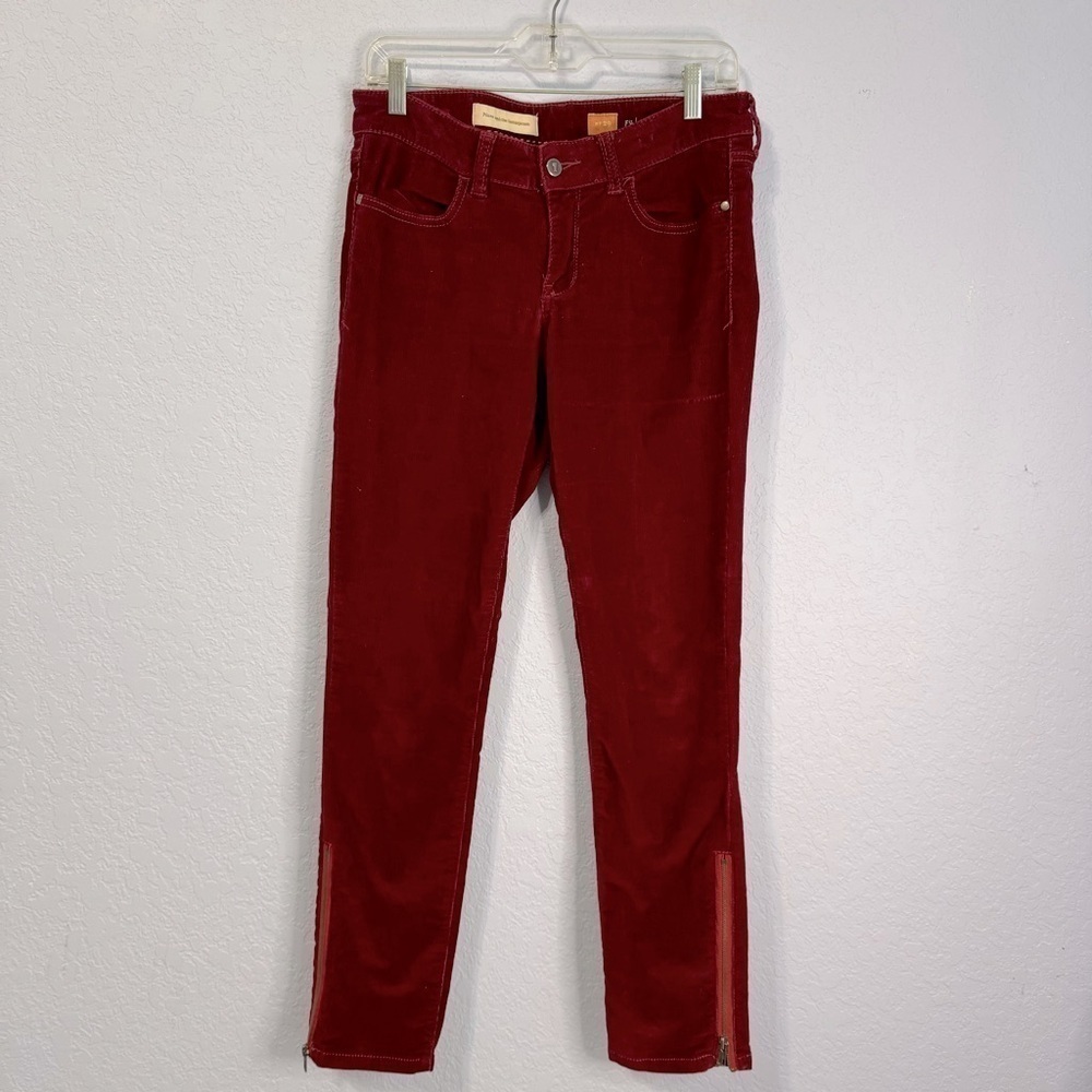 Anthropologie Pilcro Stet Corduroy Zipper Ankle High Rise Pants